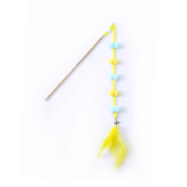Interactive Cat Feather Teaser Wand Toy