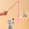 Interactive Cat Feather Teaser Wand Toy
